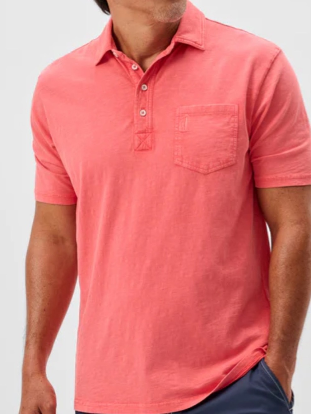 JOHNNIE- O Men's Coral Short-Sleeve Polo Pocket Shirt! S